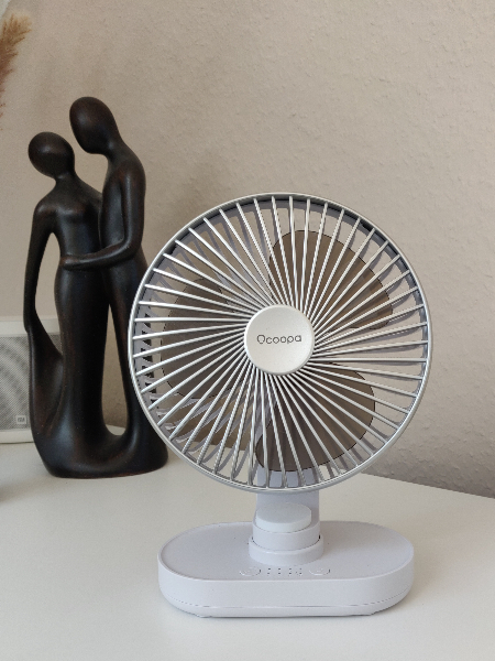 Leiser, weißer, mobiler Tischventilator für meine tropischen Zimmerpflanzen